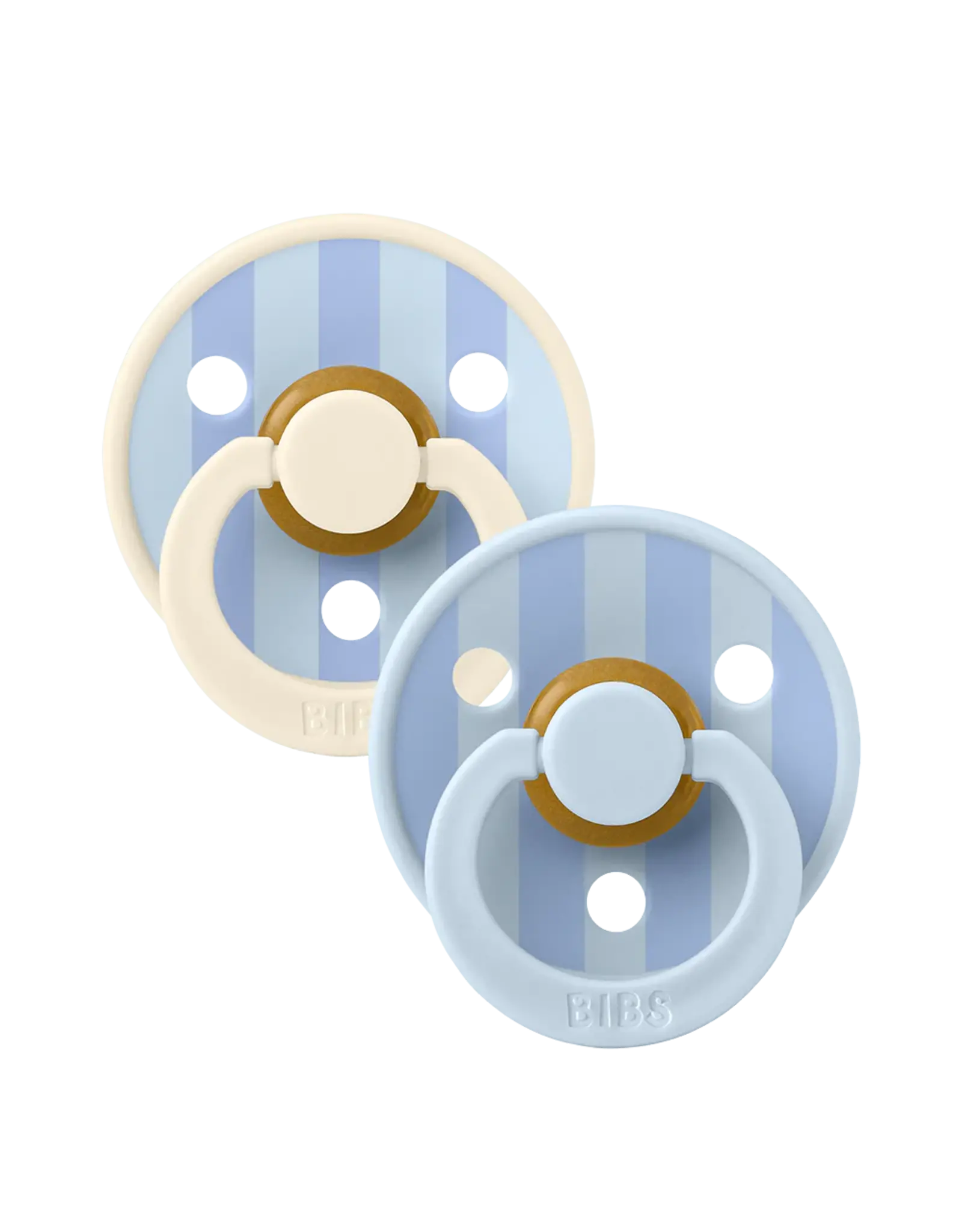 Bibs – Studio Collection - Fopspeen - Rond – Baby Blue/Dusty Blue mix – Maat 1 – 2 Stuks