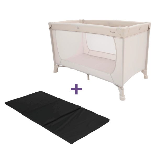 Prénatal campingbed Evi sand met matras & matrashoes