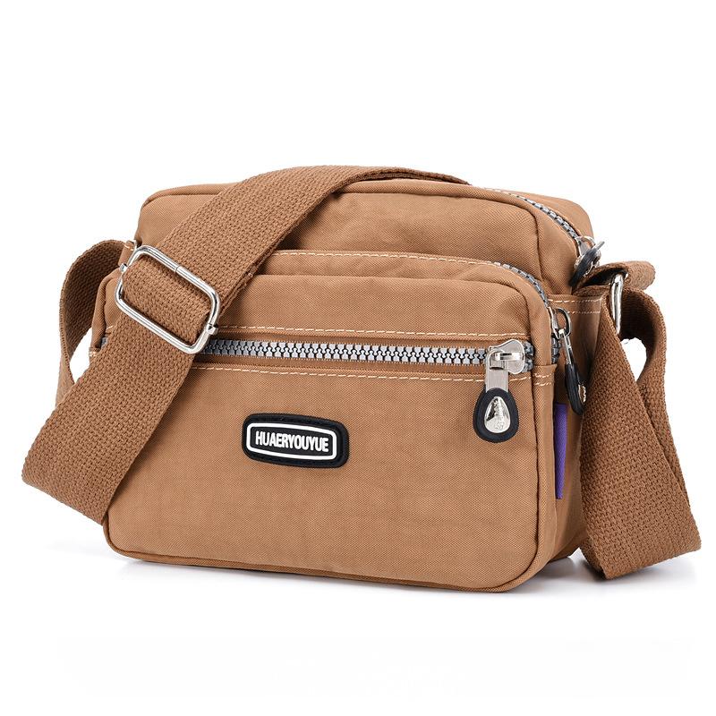 Yogodlns Vrouwen Waterdichte Nylon Schouder Messenger Bag Lichtgewicht Pakket Grote Capaciteit Casual Effen Kleur Reis Crossbody Tas Portemonnee 20x9x16cm