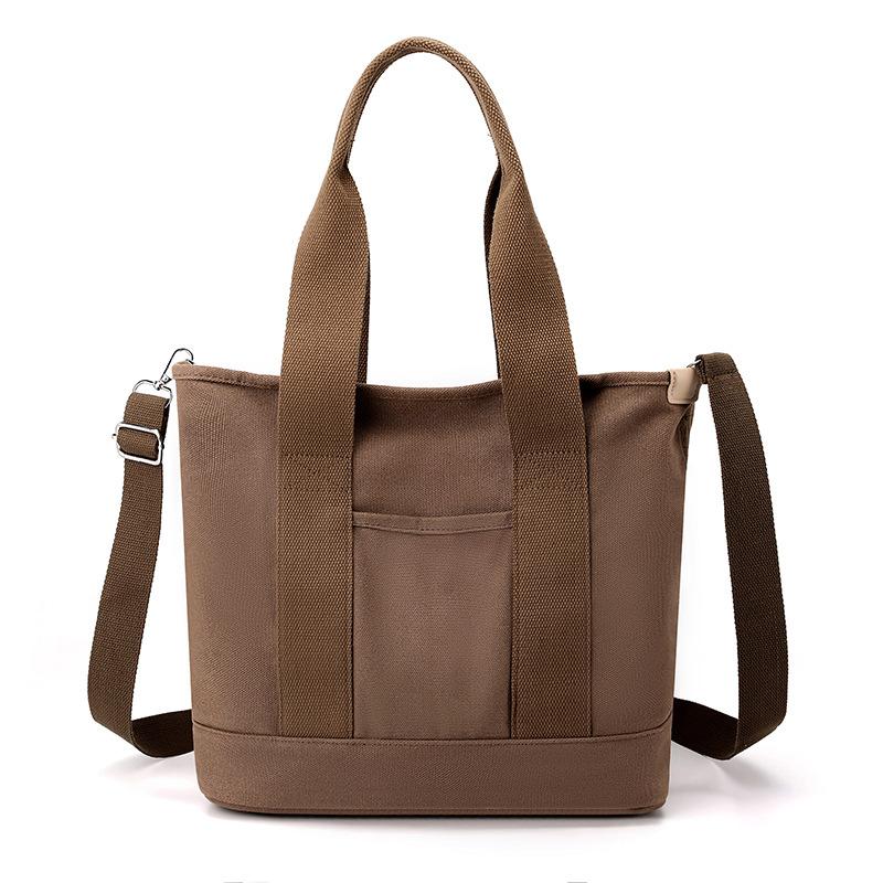 RUWB BAGS Eenvoudige canvas draagtas met brede band - Duurzame lichtgewicht schoudertas voor casual woon-werkverkeer