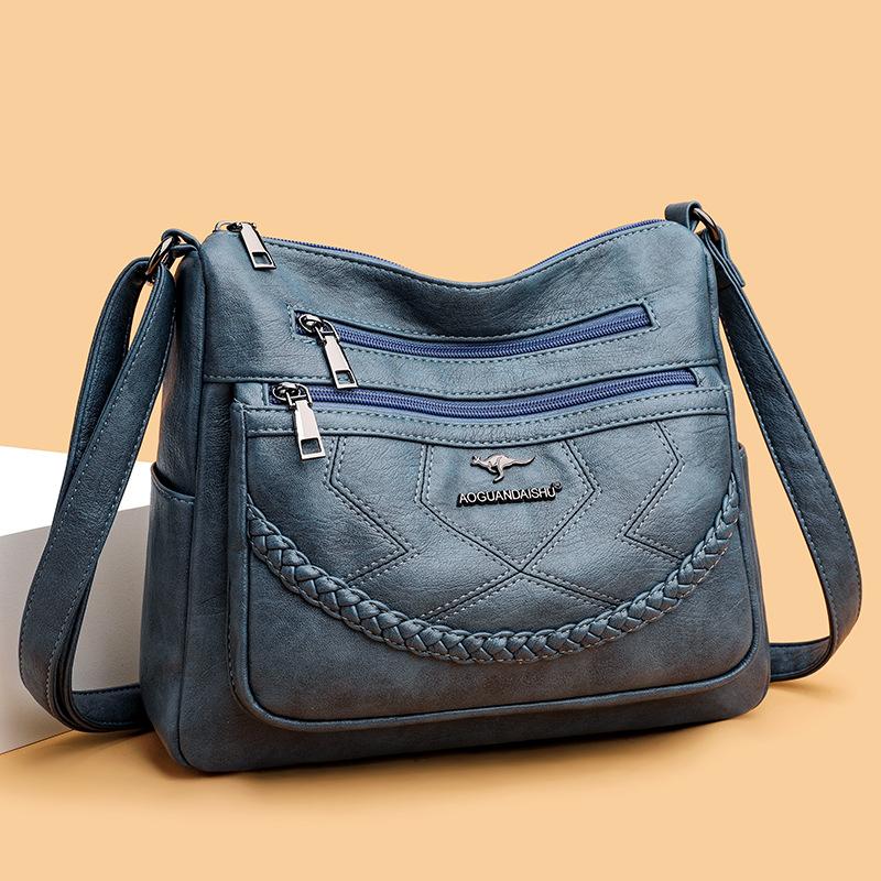 KaiTingu Vrouwen Nieuwe Moeders Tas Eenvoudige en Modieuze Schoudertas Zacht Leer Middelbare Leeftijd Vrouwen Grote Capaciteit Crossbody Tas Tide 27*11*23cm