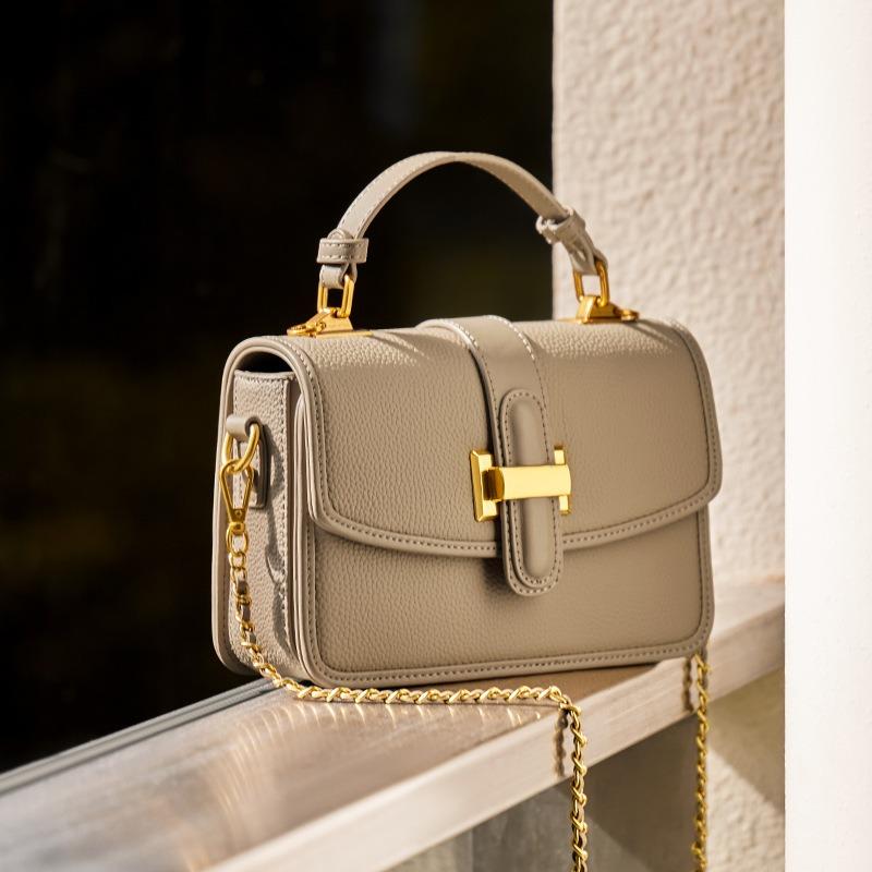 Meet Bags Dames echte leren messenger bag handtas schoudertas(21*7,5*15CM)612410067 grijze kleur