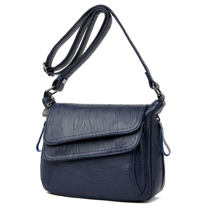 SuperYang 2022 Zomer Nieuwe Zacht Leer Luxe Vrouwen Handtas Crossbody Tas Dames Mode All-Match Grote Capaciteit Een-schouder Messenger Bag blauw
