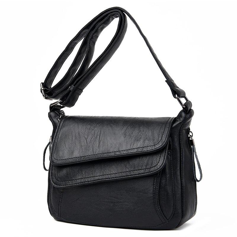 SuperYang 2022 Zomer Nieuwe Zacht Leer Luxe Vrouwen Handtas Crossbody Tas Dames Mode All-Match Grote Capaciteit Een-schouder Messenger Bag zwart
