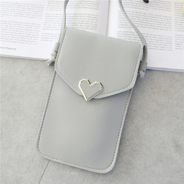 Meet Bags Mini zachte leren crossbody tassen voor vrouwen effen kleur schoudertas mobiele telefoon portemonnee kleine handtassen meisjes NIEUW 14*19.5*3cm lichtgrijze kleur