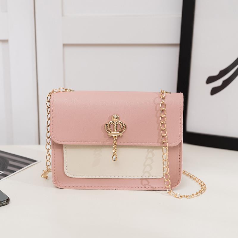 Sports Trend Bag Kleine vierkante tas damesmode eenvoudige ketting enkele schoudertas crossbody tas roze