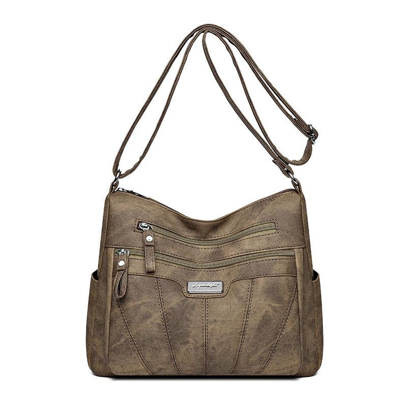 The Bags Family Tassen voor middelbare en oudere moeders, gewassen zacht leer, schoudertassen met grote capaciteit, crossbodytassen, damestassen, reistassen
