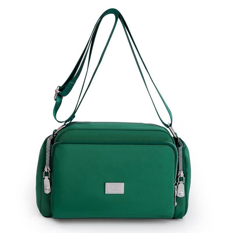 Your favorite bag Damestas Waterdichte nylon handtassen Pure kleur Mode Multifunctioneel Crossbody draagtas met grote capaciteit Casual Messenger Mum Bag donkergroene kleur