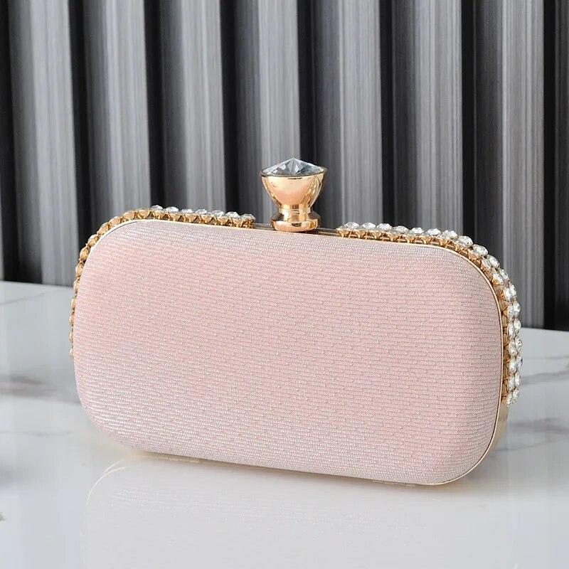 Enjoytime H Diamond Designer Portemonnees Luxe Voor Vrouwen Crossbody Schoudertas Bruiloft Avond Portefeuilles Kleine Messenger Clutch Handtassen roze