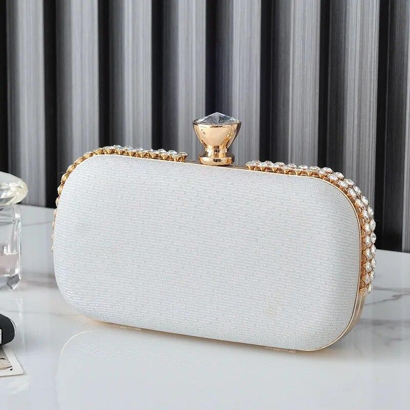 Enjoytime H Diamond Designer Portemonnees Luxe Voor Vrouwen Crossbody Schoudertas Bruiloft Avond Portefeuilles Kleine Messenger Clutch Handtassen wit