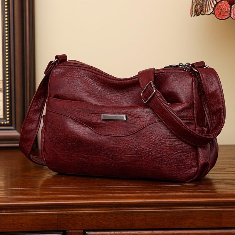 RUWB BAGS Zachte PU-lederen luxe handtassen portemonnees damestassen designer schoudertas crossbody tas voor vrouwen merk 2024 wintertrend messenger bags rood
