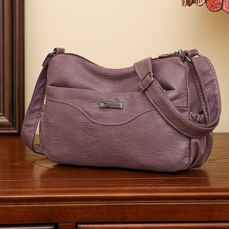 RUWB BAGS Zachte PU-lederen luxe handtassen portemonnees damestassen designer schoudertas crossbody tas voor vrouwen merk 2024 wintertrend messenger bags paars