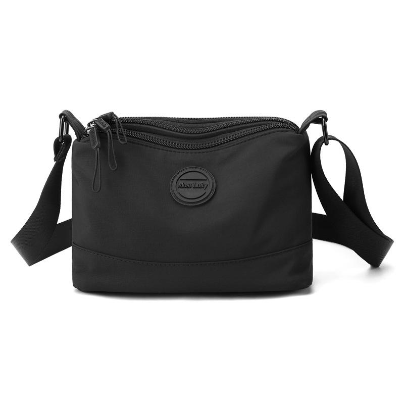 LADIES HANDBAG Nylon Tas Dames Crossbody Tas Moedertas Meerlaagse Schoudertas zwart