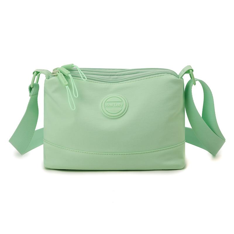LADIES HANDBAG Nylon Tas Dames Crossbody Tas Moedertas Meerlaagse Schoudertas lichtgroene kleur