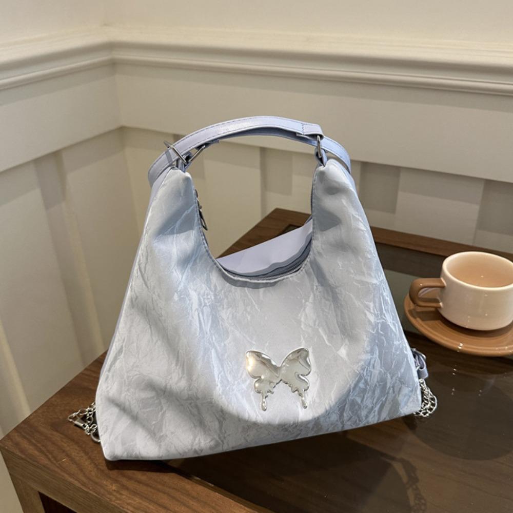 Xiangdashiye Tote Bag Solid Color Shoulder Bag Three uses Retro Crossbody Bag Butterfly PU Backpack  Children blauw