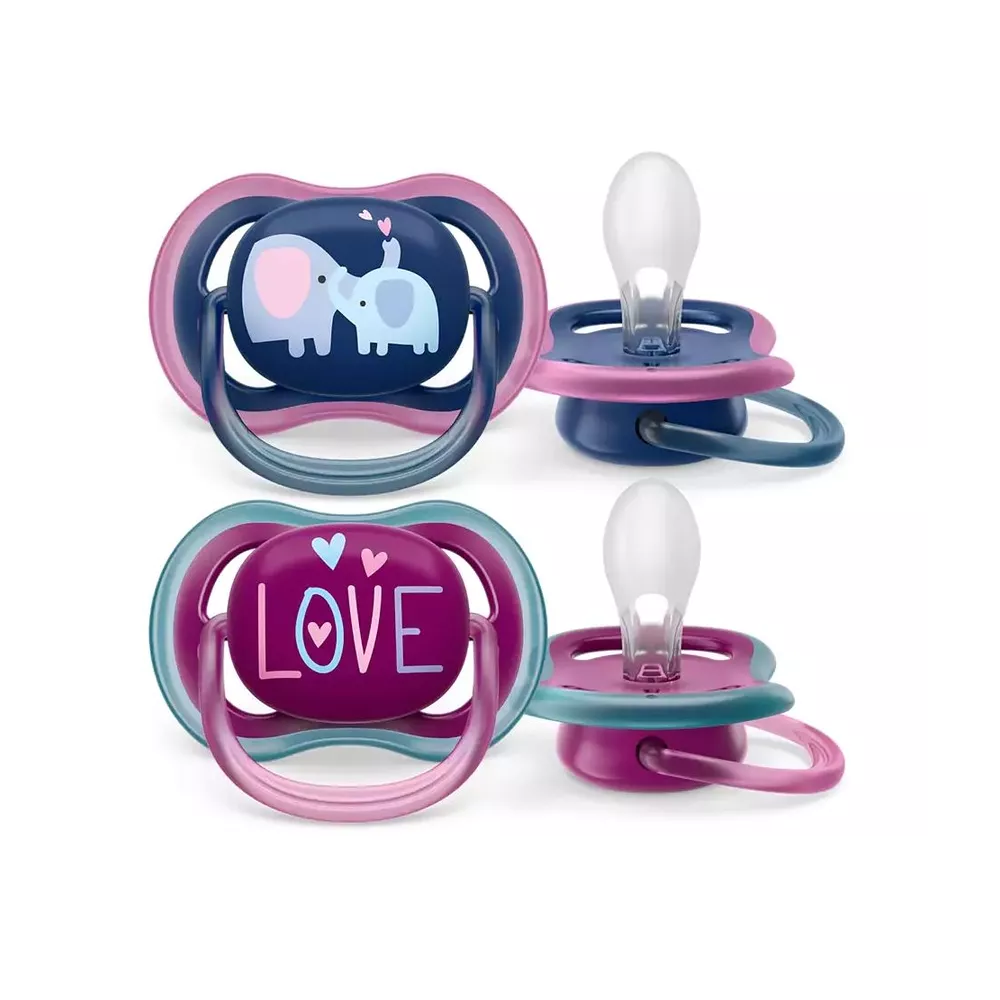 Philips Avent  Ultra Air - Fopspeen – 18+ maanden – Olifant/Love - 2 stuks