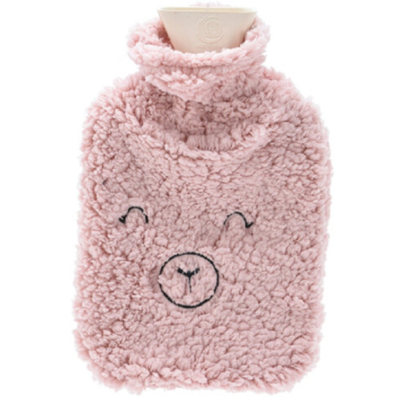 Home & Styling Warmwaterkruik - 2L - roze - kruik met hoes - varkentje - dierenkruik -