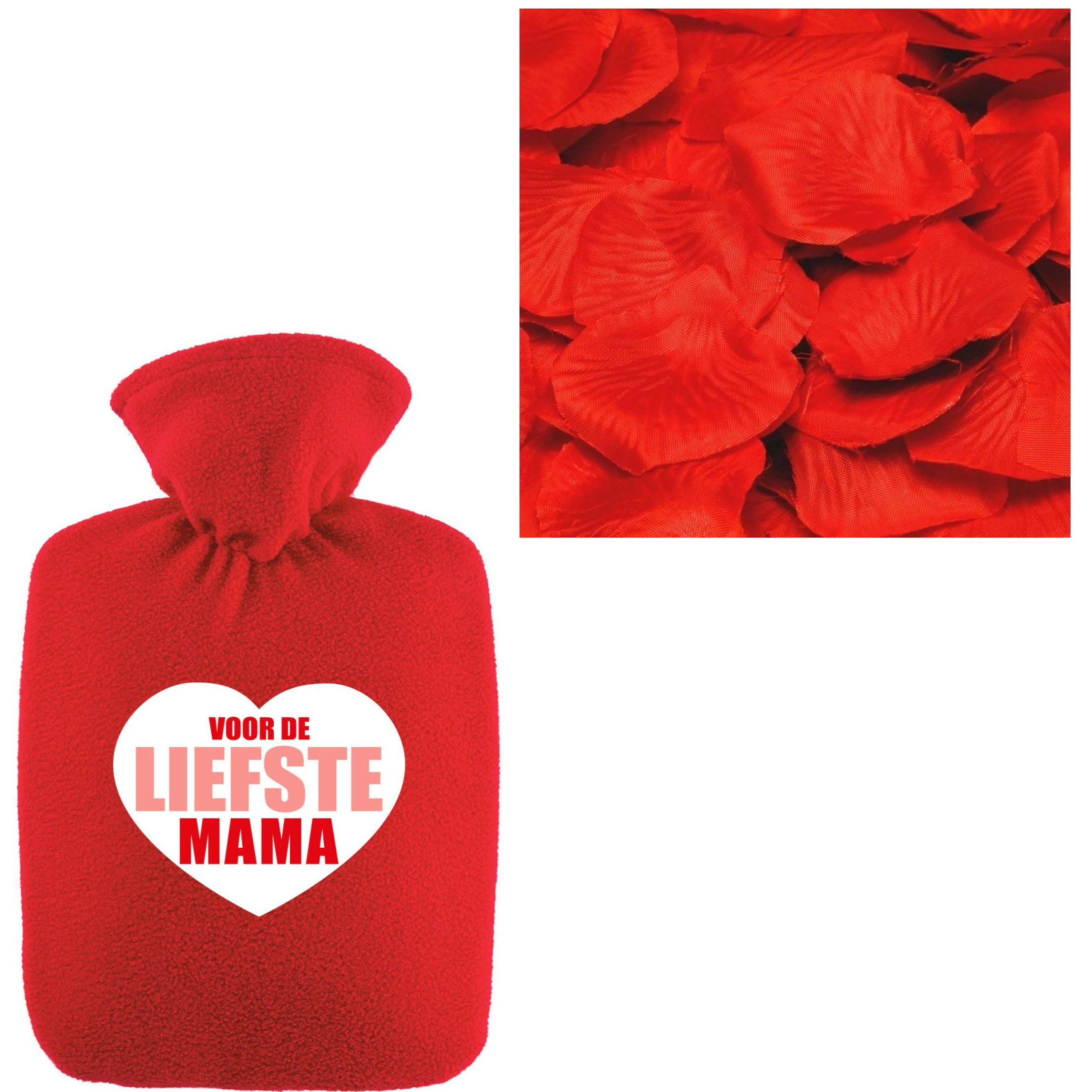 Bellatio Design Moederdag cadeau kruik - incl rozenblaadjes - 2 liter - liefste mama -