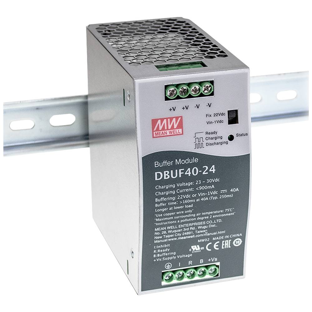 MW Mean Well MEAN WELL DBUF40-24 Buffermodule voor railmontage 24 V 40 A Inhoud 1 stuk(s)