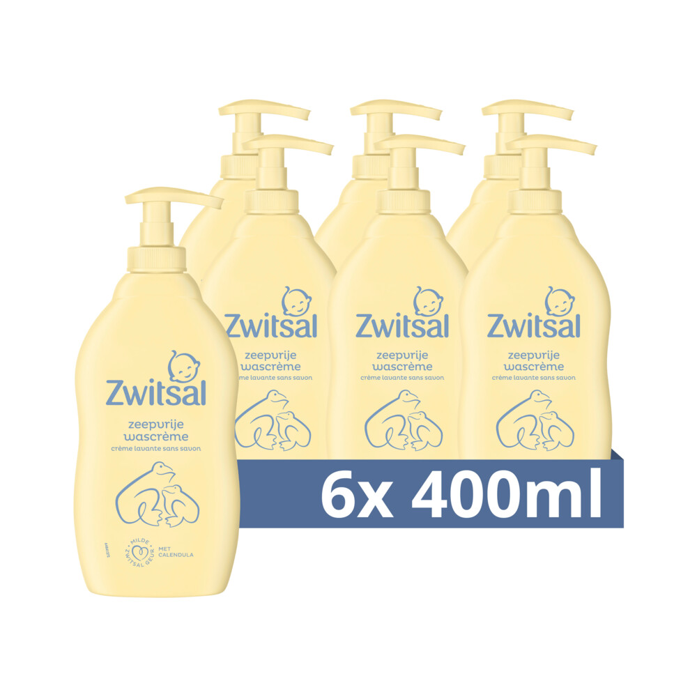 Zwitsal 6x  Zeepvrije Wascréme 400 ml