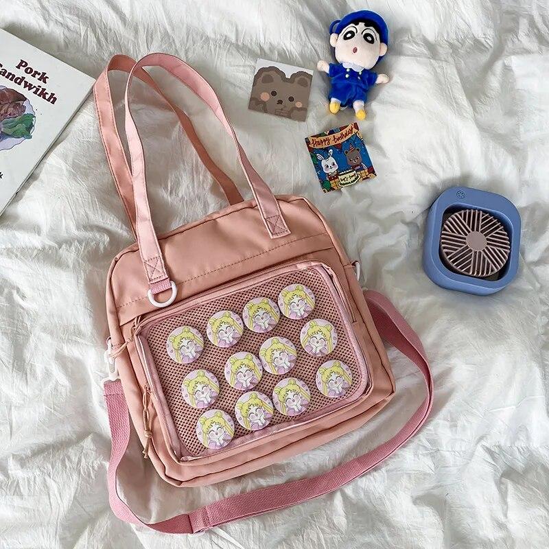 HaiKouLiJinHaiKeJiYouXianGongSi Japanse Stijl Kawaii Itabag Voor Poppen Grote Handtassen Nieuwe Nylon Schooltassen Voor Tienermeisjes Tote Schoudertas JK Crossbody tas