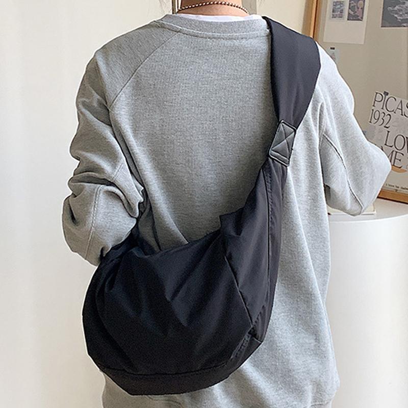 SZwatch Nieuwe Mode Zomer Grote Capaciteit Casual Nylon Dames Tas Koreaanse Stijl Hobo Tas Jeugd Crossbody Schoudertas zwart