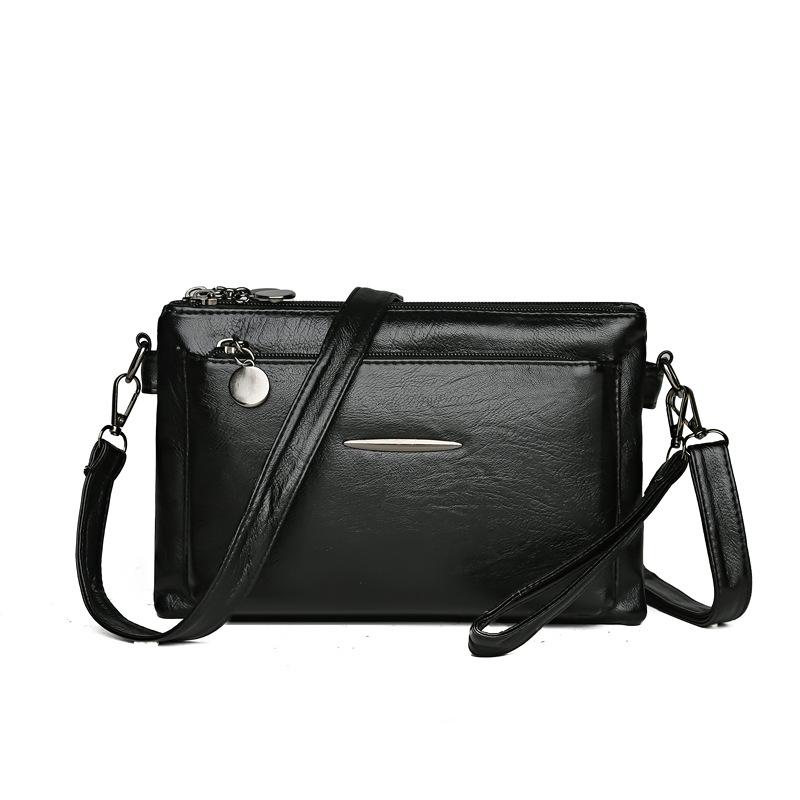 Kuluosidi Damestas Meerlaagse Mobiele Telefoontas Zacht Leer Schoudertas Crossbody Tas Moedertas zwart