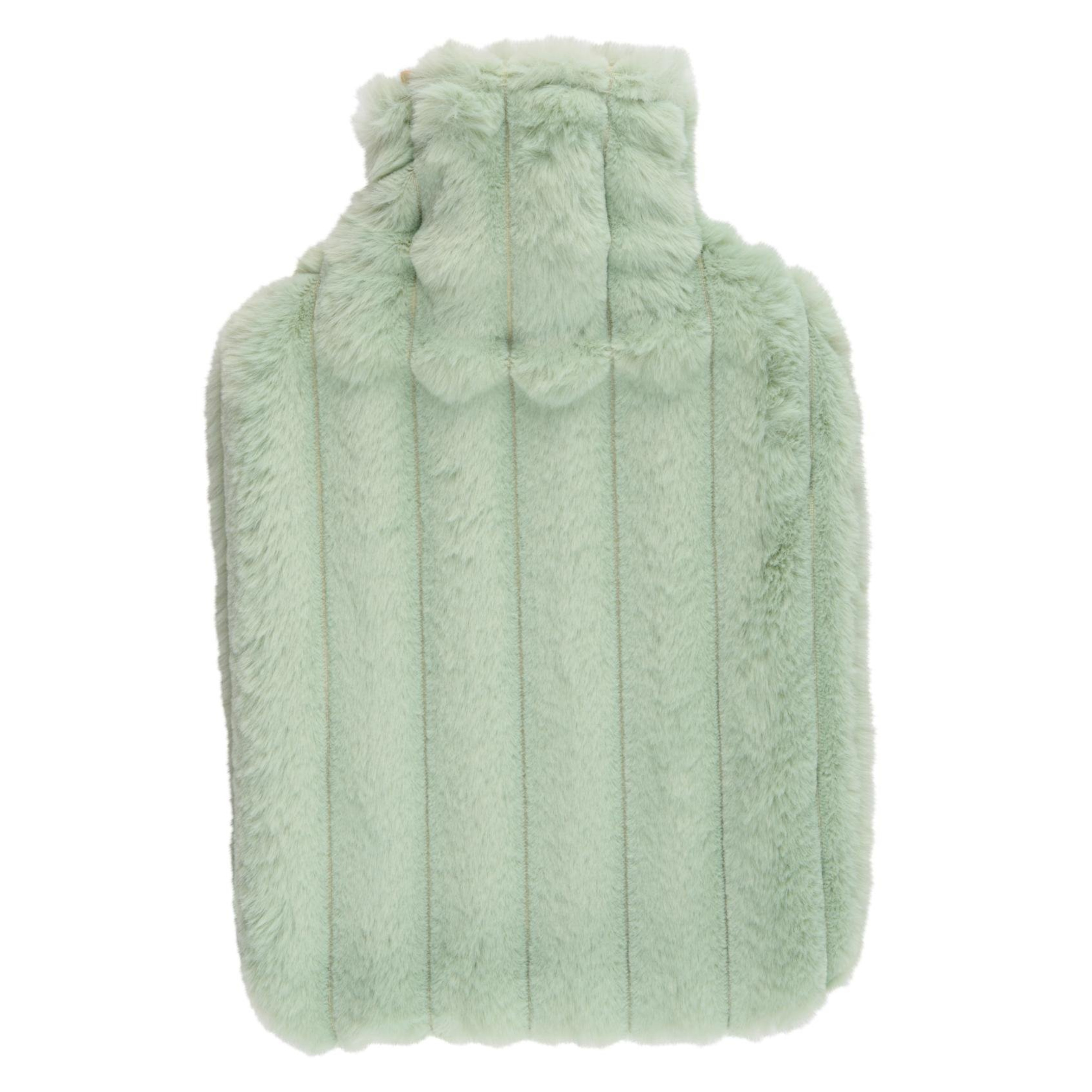 Edco Warmwaterkruik - mintgroen - 1,75L - fluffy pluche hoes - bedkruik - kruik - kruik met hoes -