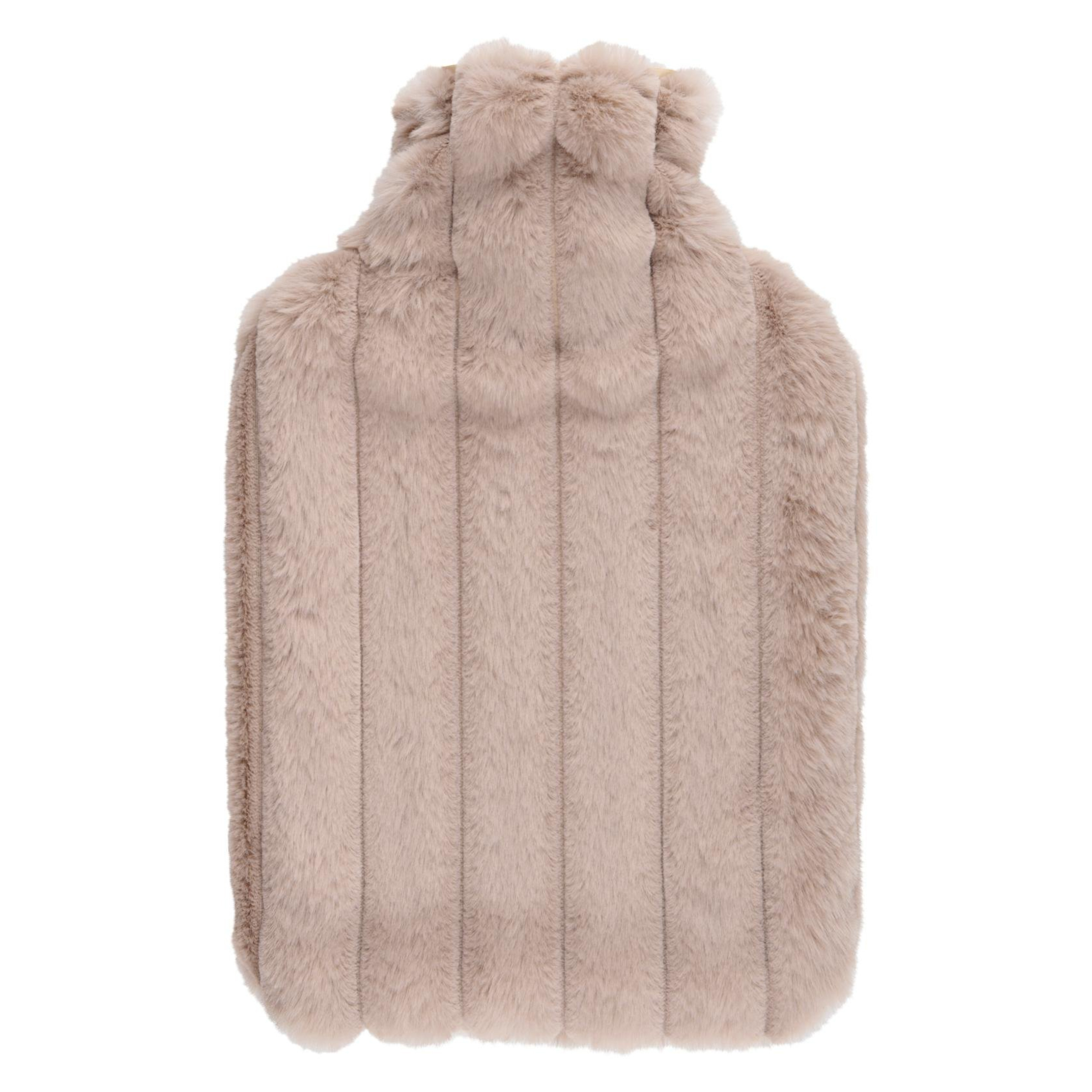 Edco Warmwaterkruik - taupe - 1,75L - fluffy pluche hoes - bedkruik - kruik - kruik met hoes -