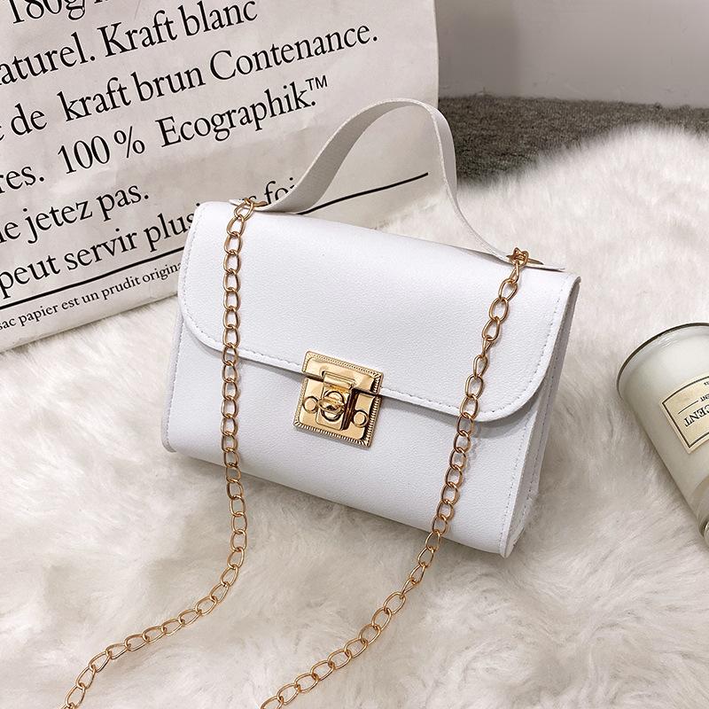 Wucifang Bags Tas Dames Ketting Messenger Tas Eenvoudig en Modieus Draagbaar Klein Vierkant Tasje wit
