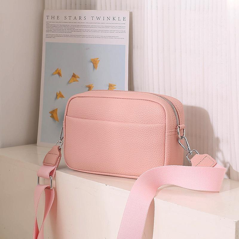 Wucifang Bags Dames Tas Veelzijdige Brede Schouderband Enkele Schouder Messenger Tas roze