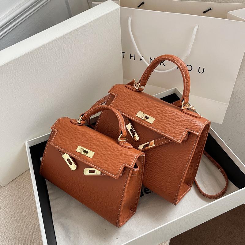 Wucifang Bags Nieuwe Handtas Dames Veelzijdige Schoudertas Messenger Bag Kleine Vierkante Tas large bruin