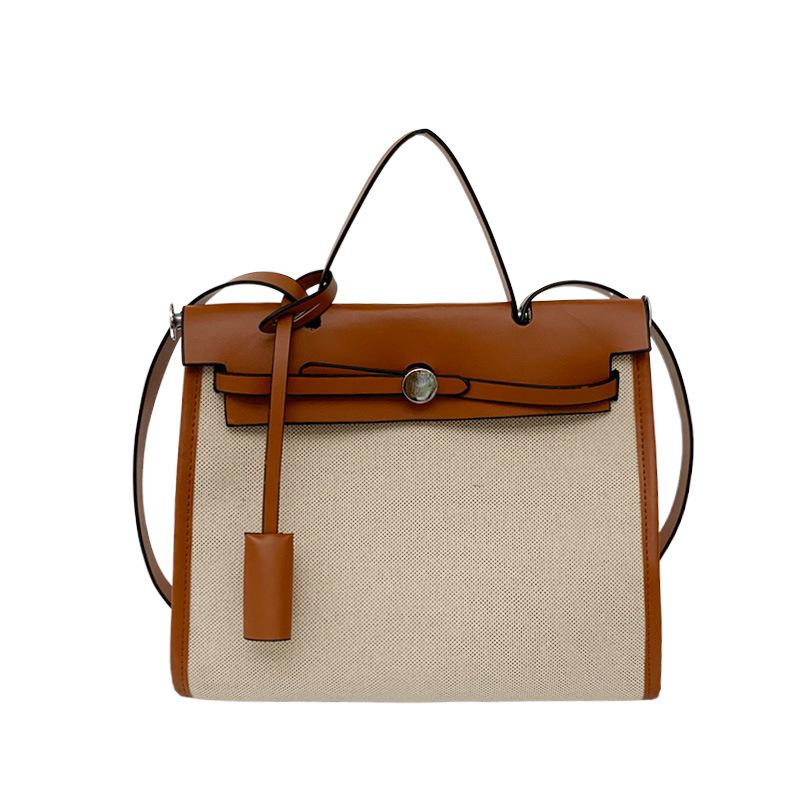 Wucifang Bags Nieuwe Modieuze Contrasterende Kleur Grote Tas Veelzijdige Enkele Schouder Messenger Dames Tas