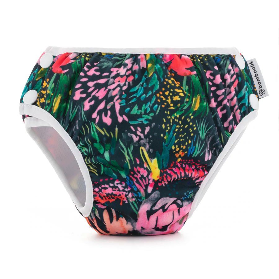 Bamboolik wasbare zwemluier Flowers S