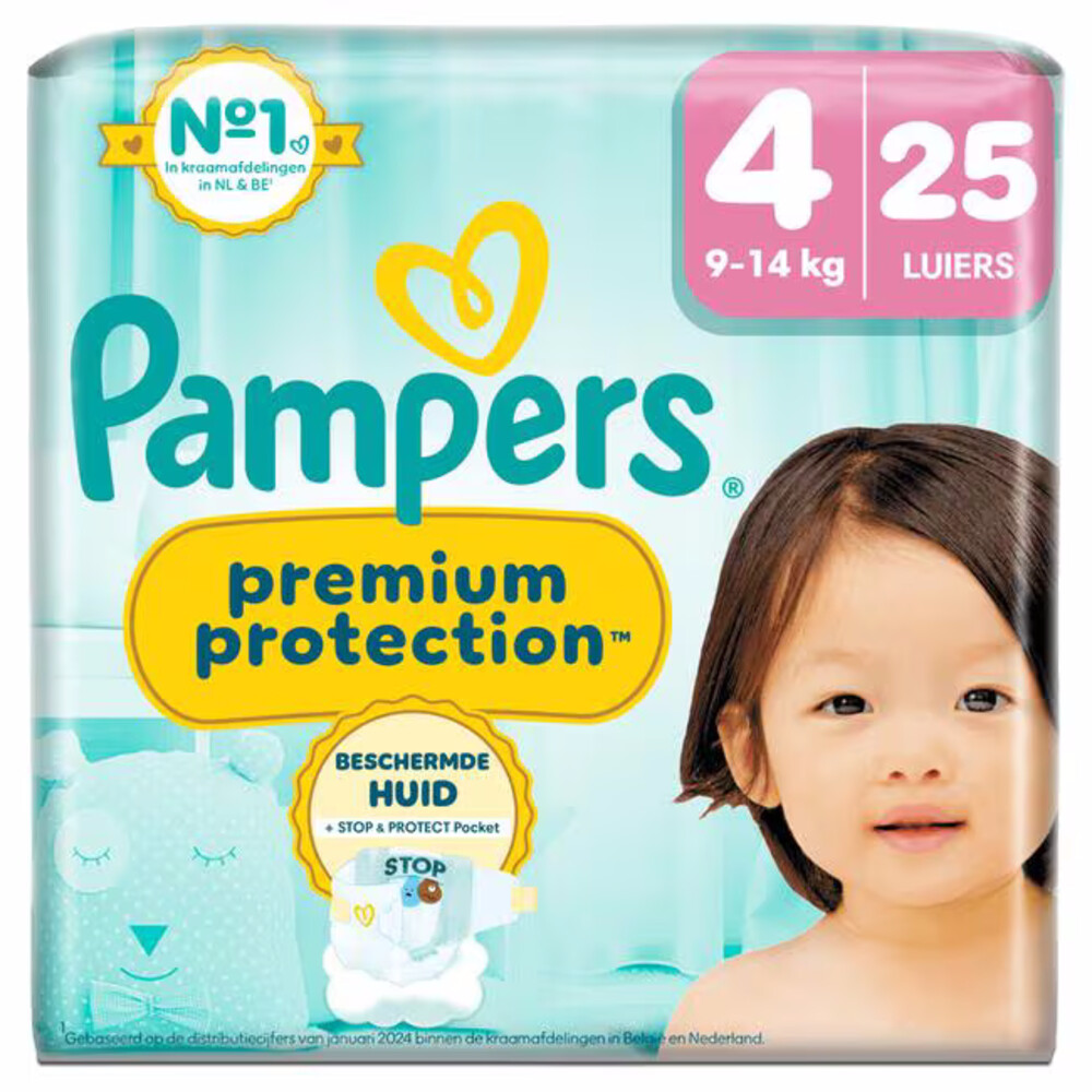 Pampers Premium Protection Luiers Maat 4 (9-14 kg) 25 stuks