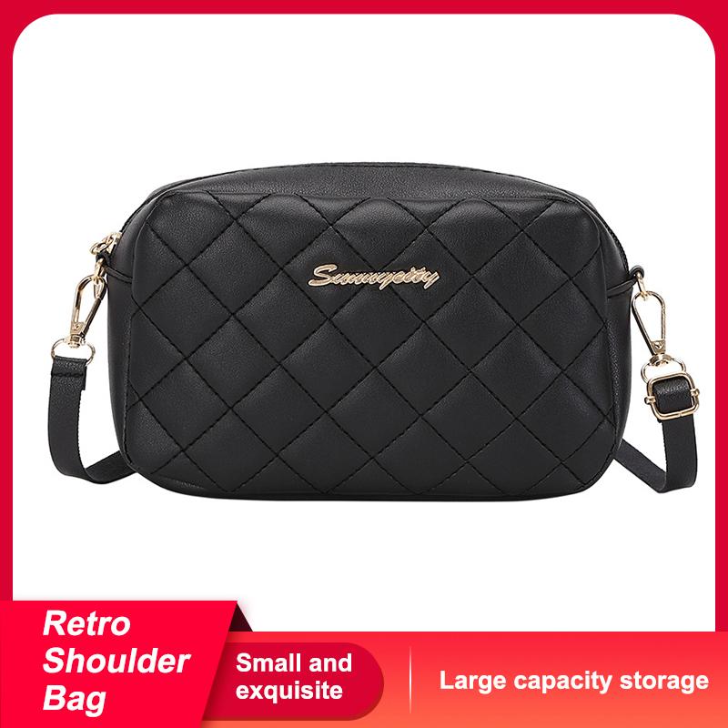 TOMTOP JMS Enkele schoudertas met ruitvormige crossbodytas zwart