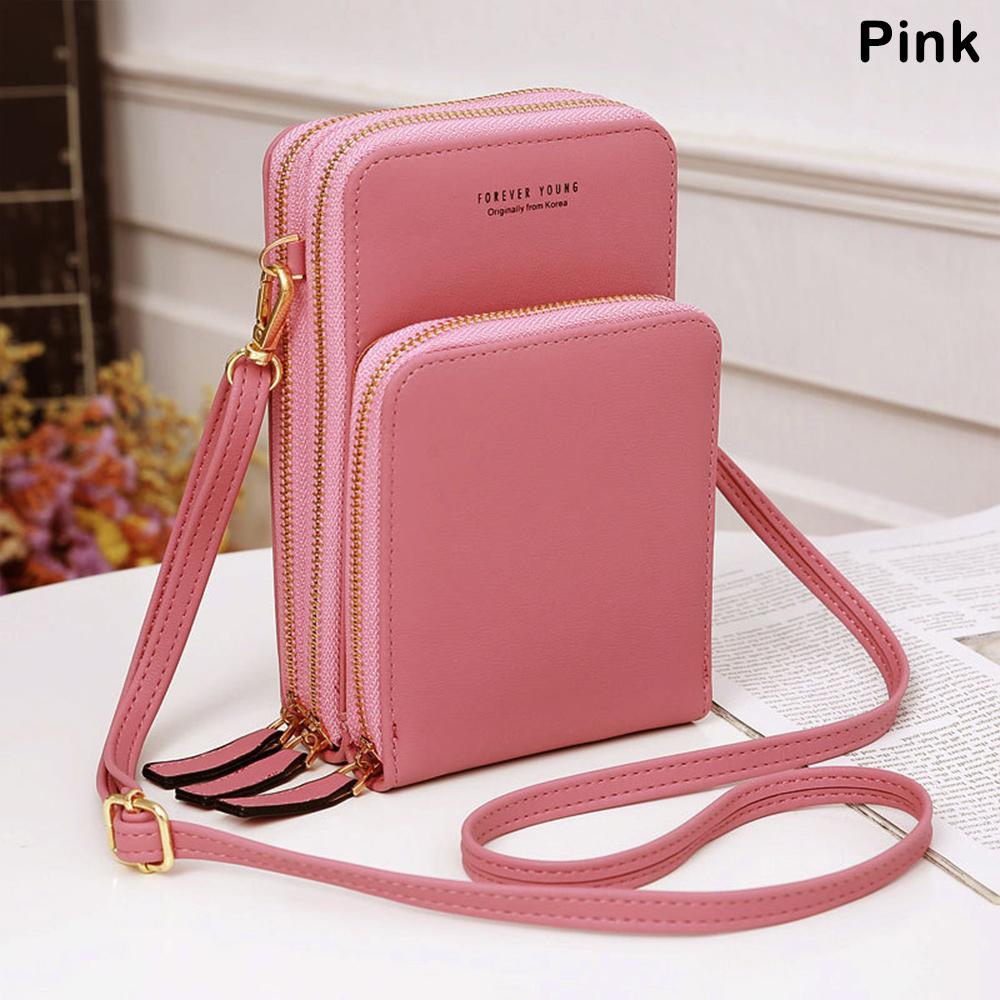 KaiTingu Mobiele telefoontas Kleine crossbodytas Mobiele telefoontas Mode Dagelijks gebruik Kaarthouder Mini-schoudertas voor dames roze