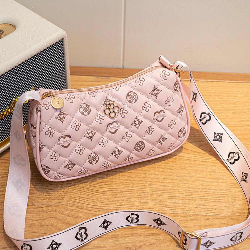 Wucifang Bags High-end bedrukte okseltas damestas modieuze veelzijdige schoudertas dames roze