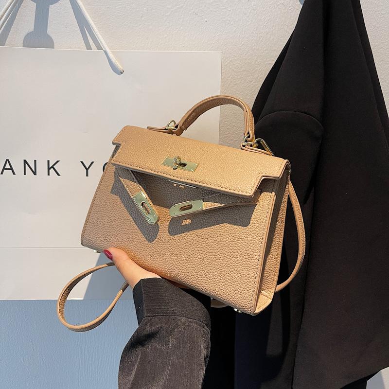 Wucifang Bags Tas Dameshandtas Eén Schouder Kleine Vierkante Tas Casual Messenger Bag kaki