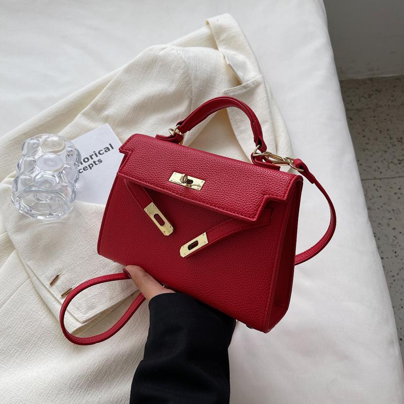 Wucifang Bags Tas Dameshandtas Eén Schouder Kleine Vierkante Tas Casual Messenger Bag rood