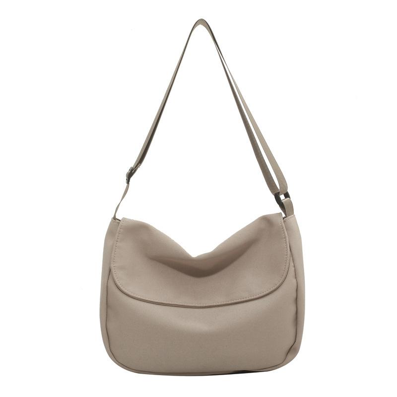 VIA ROMA Canvas postbode tas Dames crossbody tas Eenvoudige schoudertas Flap stoffen tas Grote capaciteit tas one size