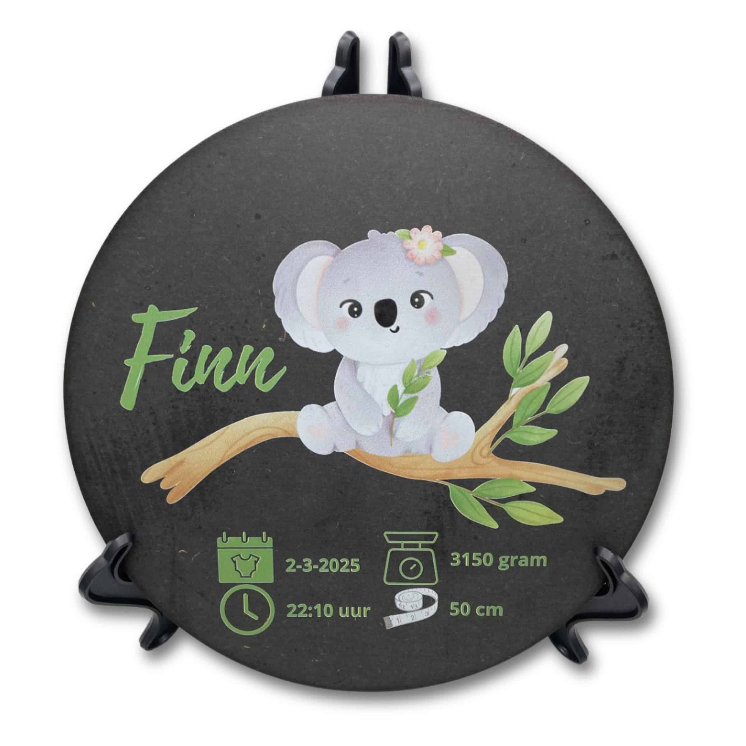 Merkloos Geboortebordje Koala - Ontwerp-zelf.nl