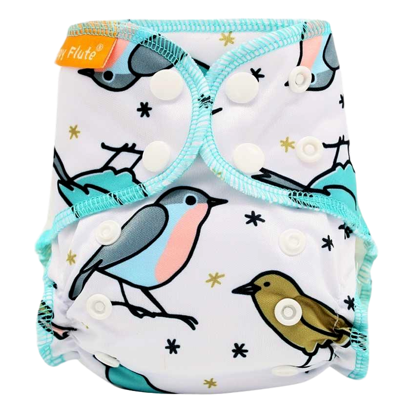 Happy Flute Newborn AIO luier - vogels