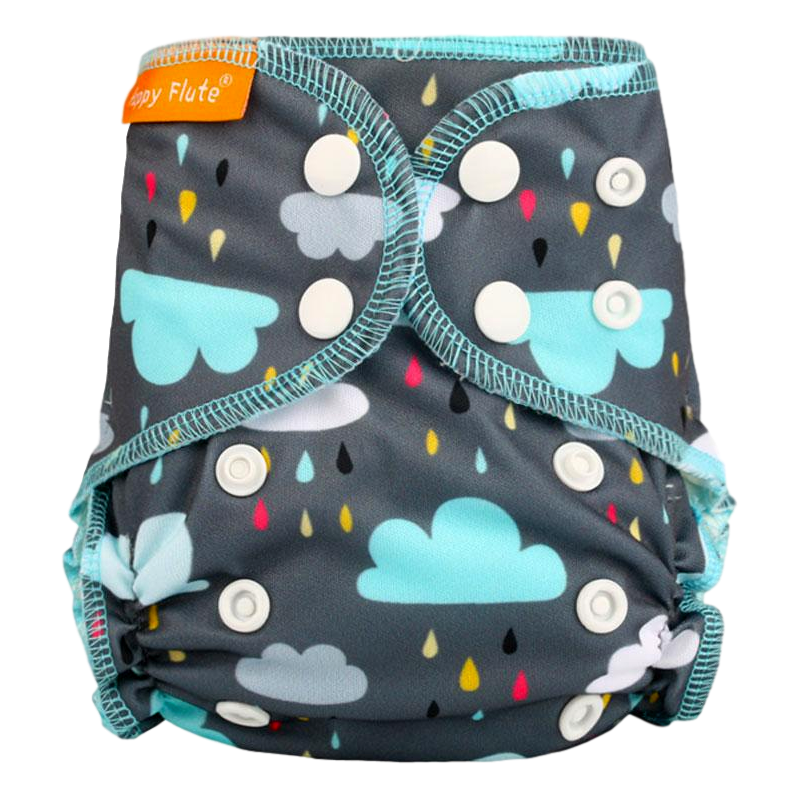 Happy Flute Newborn AIO luier - wolken