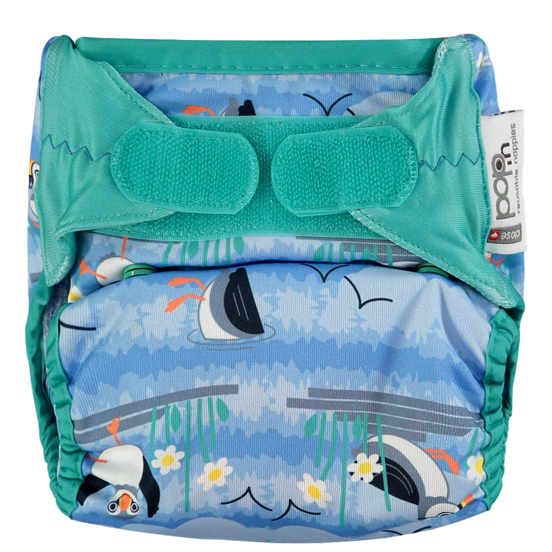 Close Pop-In SIO bamboe klittenband luier - Papegaaiduiker