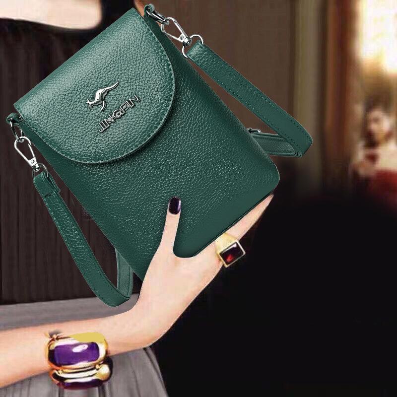 AI Supermarket Mini Crossbody Tas voor Dames voor Telefoon, Kleingeld en Sleutels - 2024 High-End Enkele Schoudertas 14*19*5cm, model 9017 groen