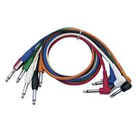 DAP FL14 coloured patch cables 30cm right/right-angled jack (6-pack)