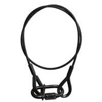 adamhall Adam Hall S37062B 3 mm Safety Cable with Carabiner, 60 cm (Black)