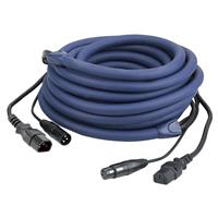 DAP IEC verlengkabel + DMX kabel, 1,5 meter (blauw)
