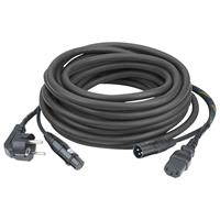 DAP Power/Signaal kabel Schuko male - IEC female & XLR female - XLR male, 15 meter (zwart)